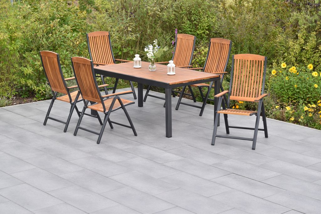 Merxx Gartenmöbel Set Athos 7tlg., 6 Klappsessel, Produktbild 