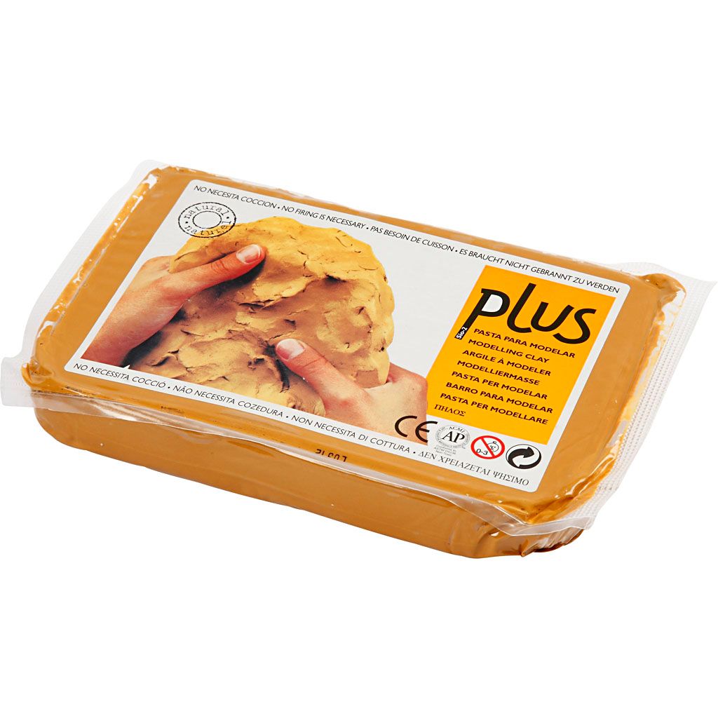 Creativ Company Ton lufttrocknend Curryfarbe 1000 Gramm Modelliermasse