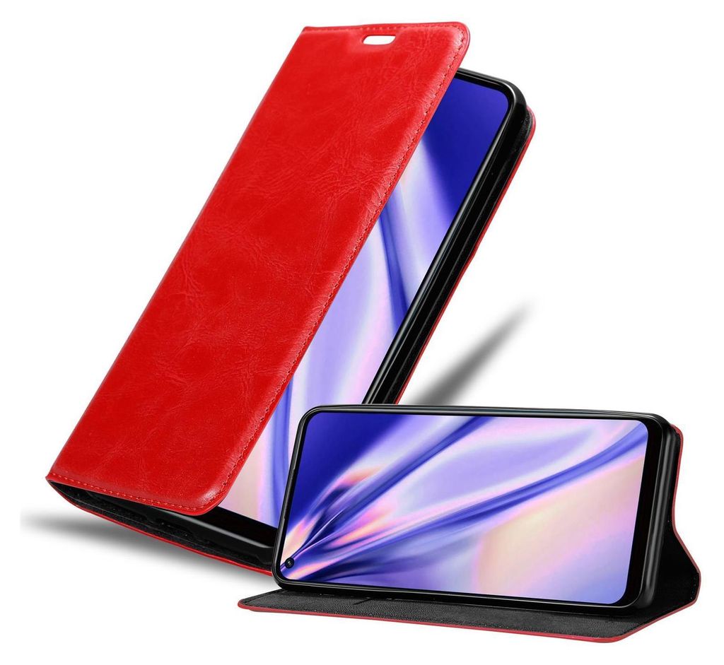 Cadorabo Hülle für Oppo A53 Schutz Hülle in Rot Handyhülle Etui Case Cover Magnetverschluss