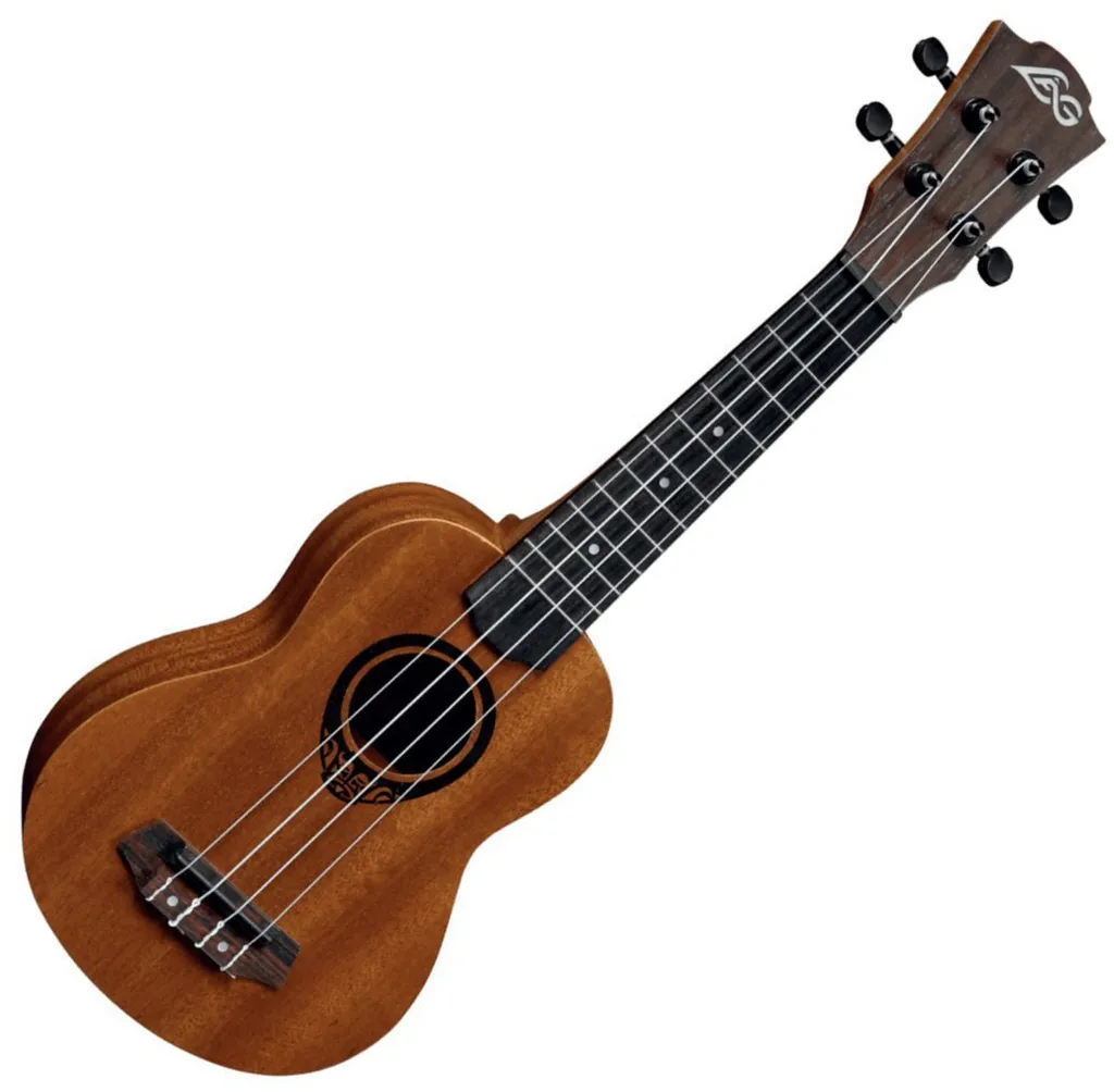 Ukulélé Soprano LAG TKU-10S Tiki Natural - Instrument de Musique Hawaïen