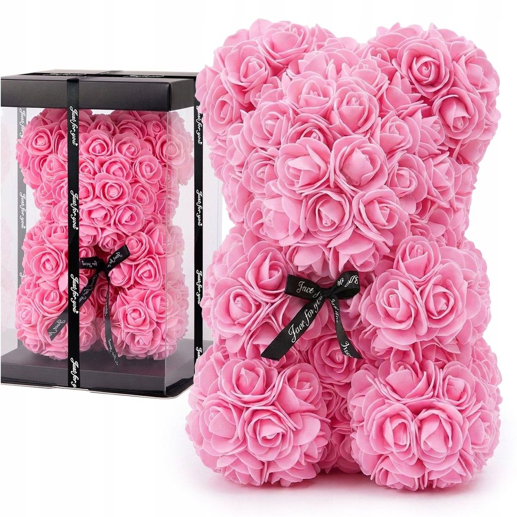 Bär Mit 25 Cm, 600 Rosa Rosen – Ein Universelles Geschenk Produktbild 