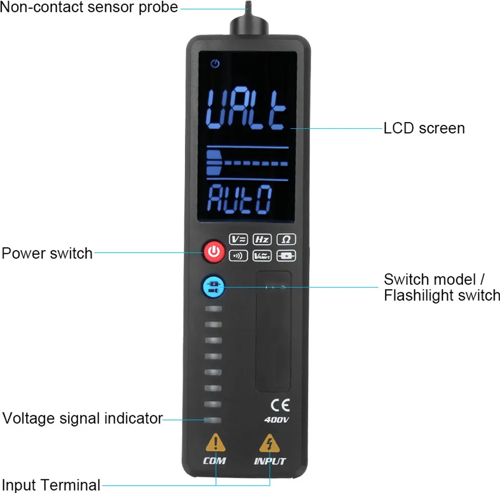 Multimètre bi-mode intelligent avec écran LCD et testeur de fréquence - 6
