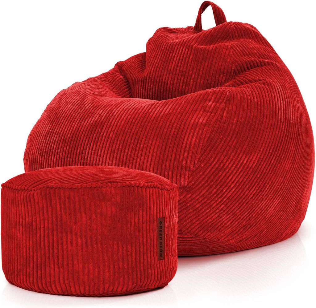 Green Bean® 2er Set Indoor XXL Sitzsack + Pouf mit Produktbild 