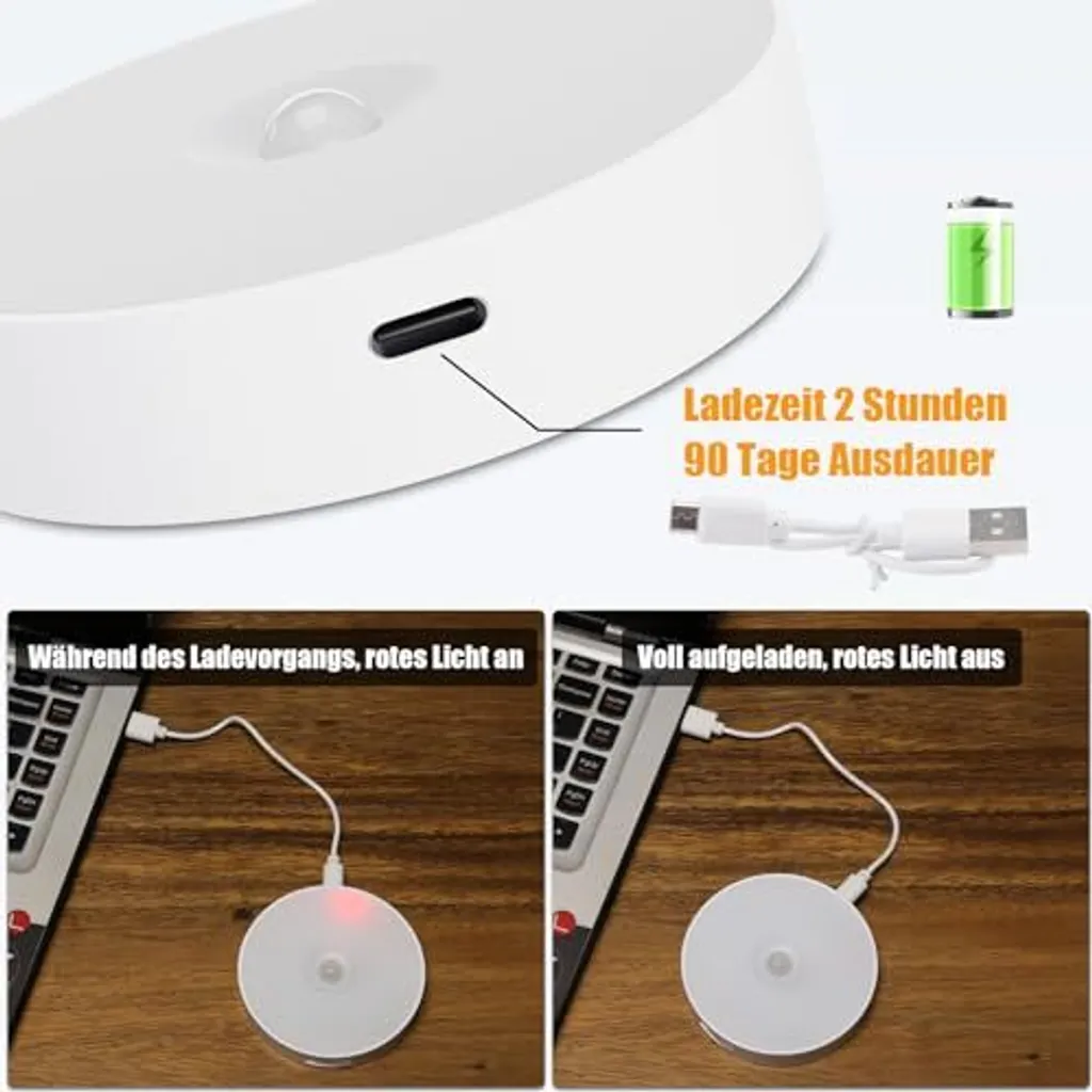 Offerta Electight 3 Pezzi Luce LED Notte Sensore Movimento USB - 3