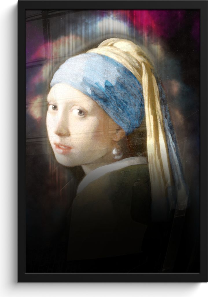 MuchoWow MuchoWow Gerahmtes Poster Mädchen mit Perlenohrring - Johannes Vermeer - Ölgemälde 40x60 cm - Poster mit zchwarzem Bilderrahmen - P...