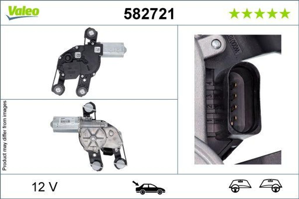 VALEO 582721 Wischermotor OE 5H0955711A kompatibel mit Golf Alltrack, Golf VIII