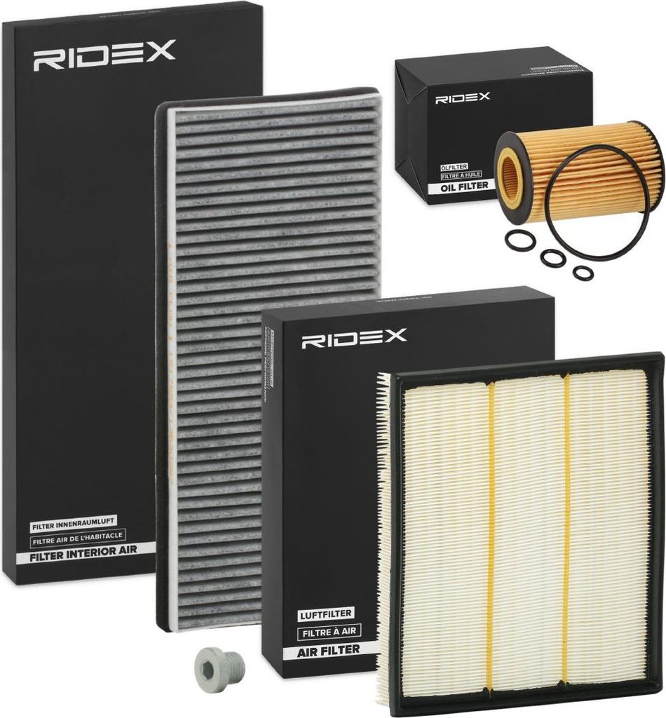 RIDEX Filterset Inspektionspaket Filtersatz passend für MERCEDES-BENZ SPRINTER 3-t Kasten (903) SPRINTER 3-t Bus (903) SPRINTER 2-t Kasten (901, 902)