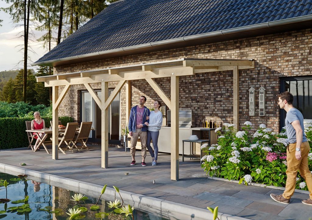 Terrassendach Idaho III 5,10x3,50 m - inklusiv widerstandsfähigem Polycarbonat bronce