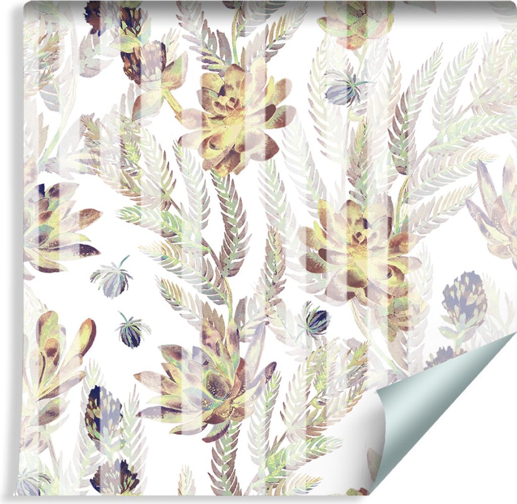 10m VLIES TAPETE Rolle Blumen Blätter Flora Ornamente Farn Streifen XXL