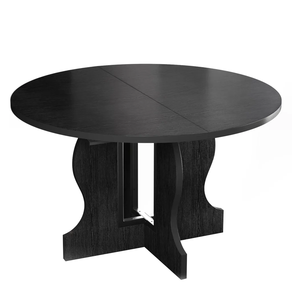 Table Ronde Extensible Noire 110-150 cm : Fini le Manque de Place à Table