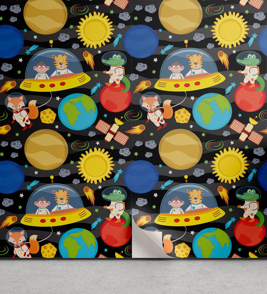 ABAKUHAUS Weltraum abziehbare & klebbare Tapete für Zuhause, Tiere und Planeten Fun, selbstklebendes Wohnzimmer Küchenakzent, 33 cm x 90 cm, Mehr...
