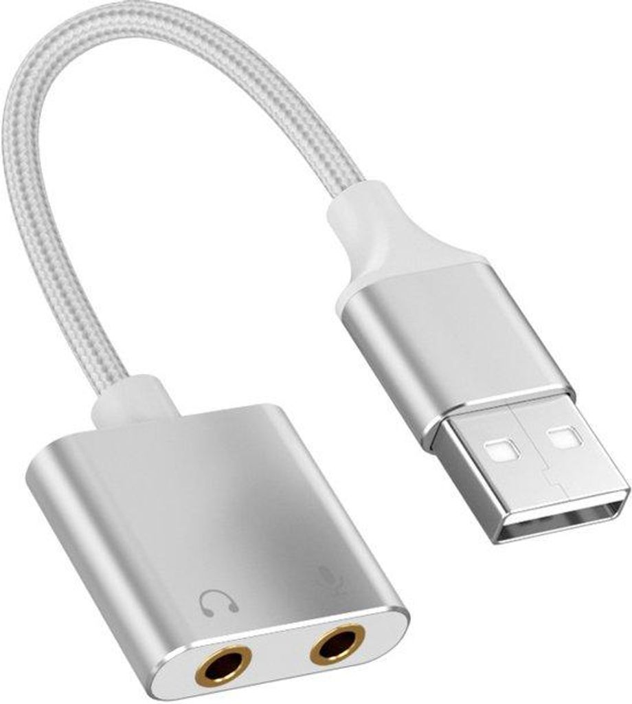 USB-Audio-Card mit 3,5 mm Stereo-Adapter, Eingang/Ausgang, kompatibel mit Kopfhörer-, Headset- und Mikrofon-Adapters, für Windows- und Linux-Syst...