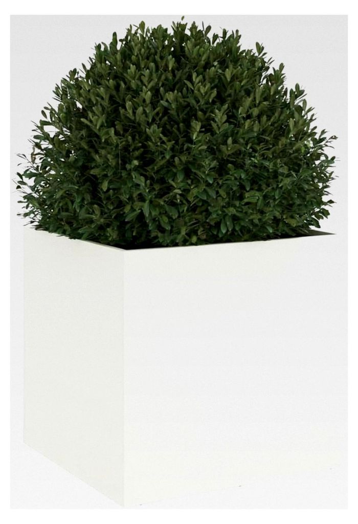 Pflanzkübel Weiß 49x47x46 cm Stahl, Blumentopf für Balkon, Terrasse und Garten