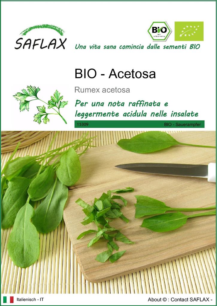 SAFLAX  -- Acetosa - 400 semi - Rumex Immagine del prodotto 