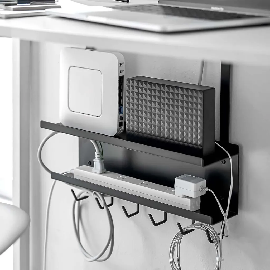 Goulotte Passe-Câble Yamazaki Noir - Fixation sans perçage pour Bureau