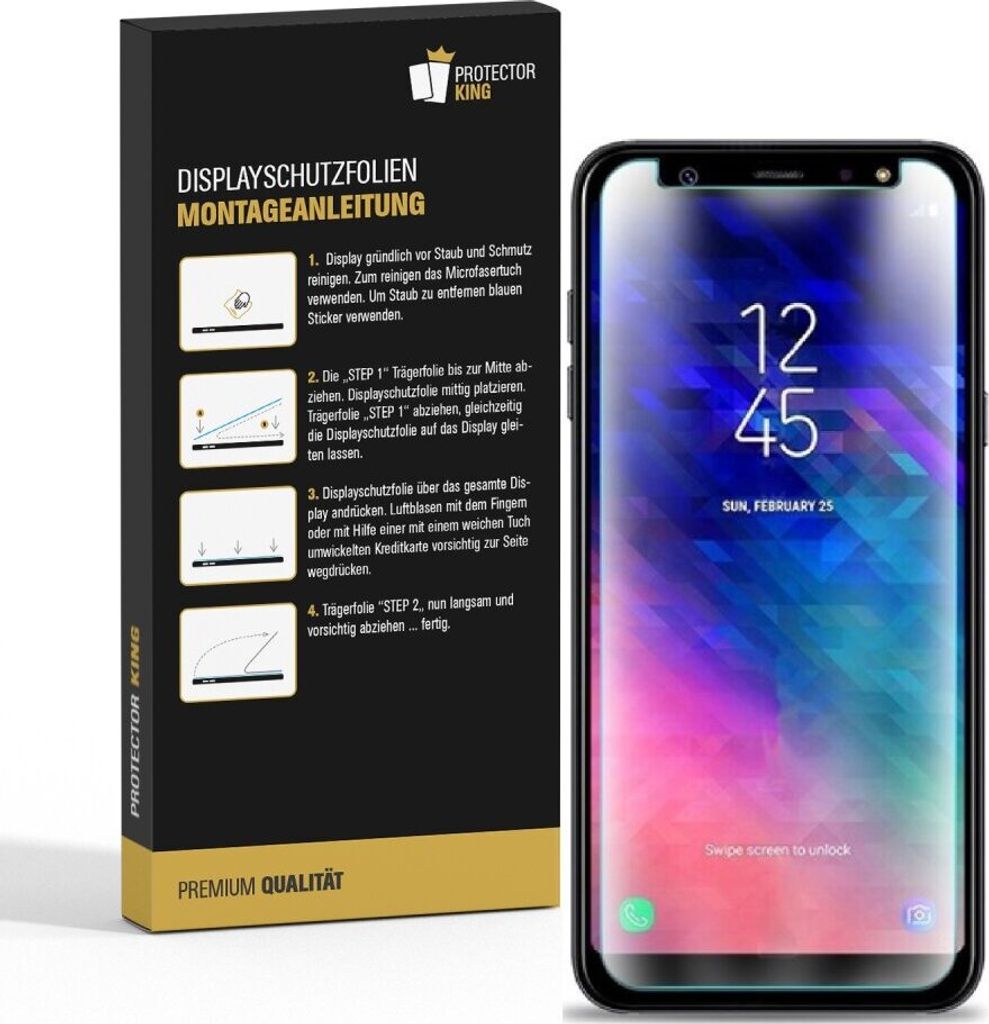 2x Displayschutzfolie für Samsung Galaxy A6 Plus ANTI-REFLEX Displayfolie MATT