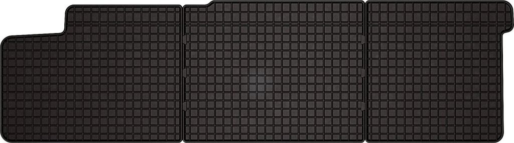 Gummifußmatten passend für Volkswagen Transporter T6 (Lieferwagen 2. Reihe, Doppelkabine, Bj. 2015-2019) – schwarz, passgenau, mit Befestigung...