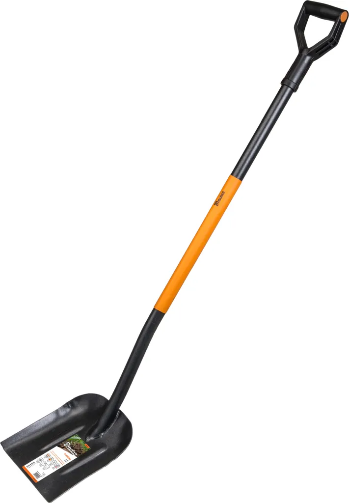 Bradas KT-V2020 Pelle de Jardin en Acier de 125 cm Noir et Orange