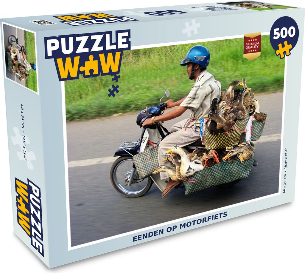 MuchoWow Puzzle 500 Teile Motorrad - Ente - Moped - 500 Teile - Kinder - Selberbauen - Puzzlespiele