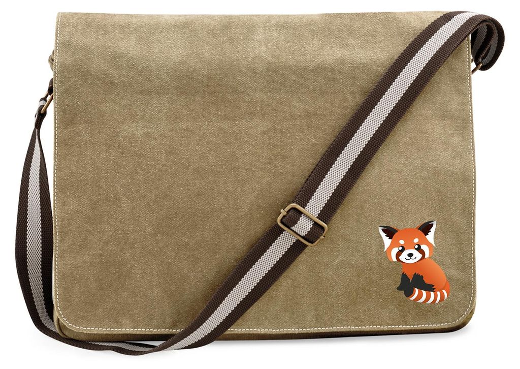 Huuraa Umhängetasche Roter Panda Comic 14 Liter Sahara Canvas Laptoptasche Geschenkidee