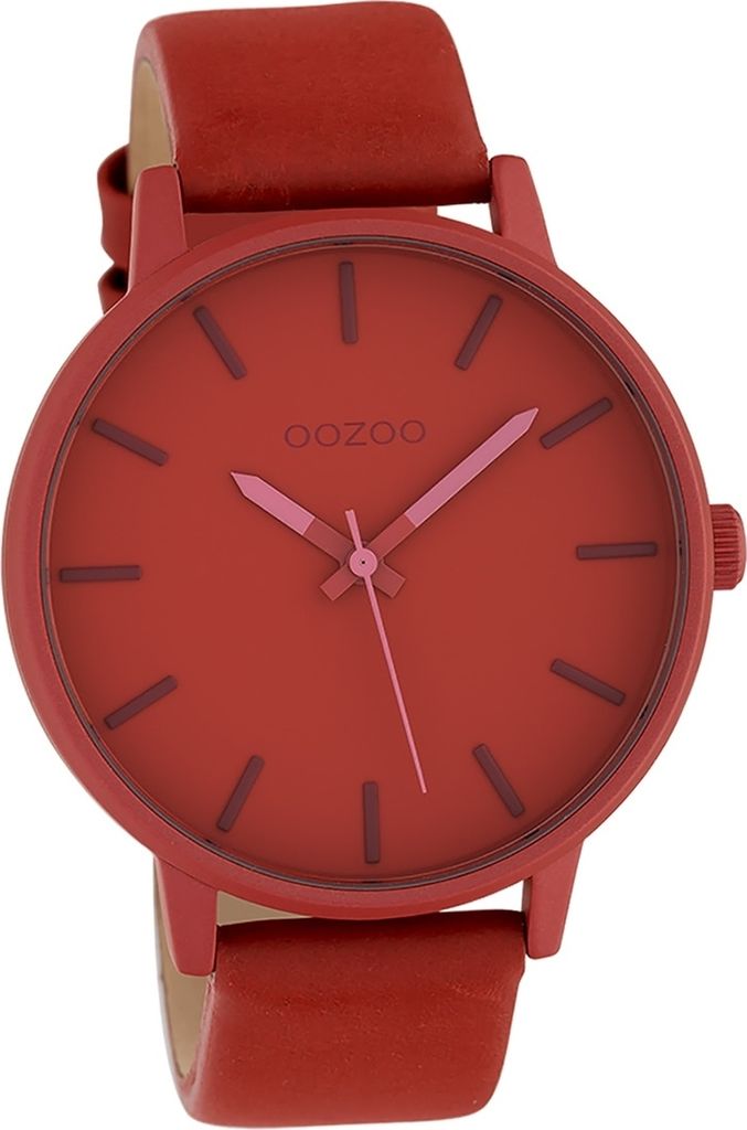 Oozoo Leder Damen Uhr Analog Quarzuhr Armband rot Timepieces D2UOC10381