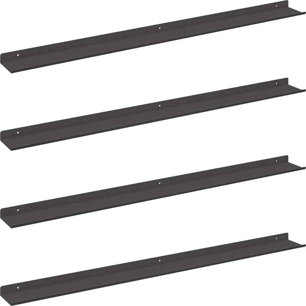 Set 4 Mensole Slim vidaXL Nere 100x9 cm | Arredo Parete Moderno