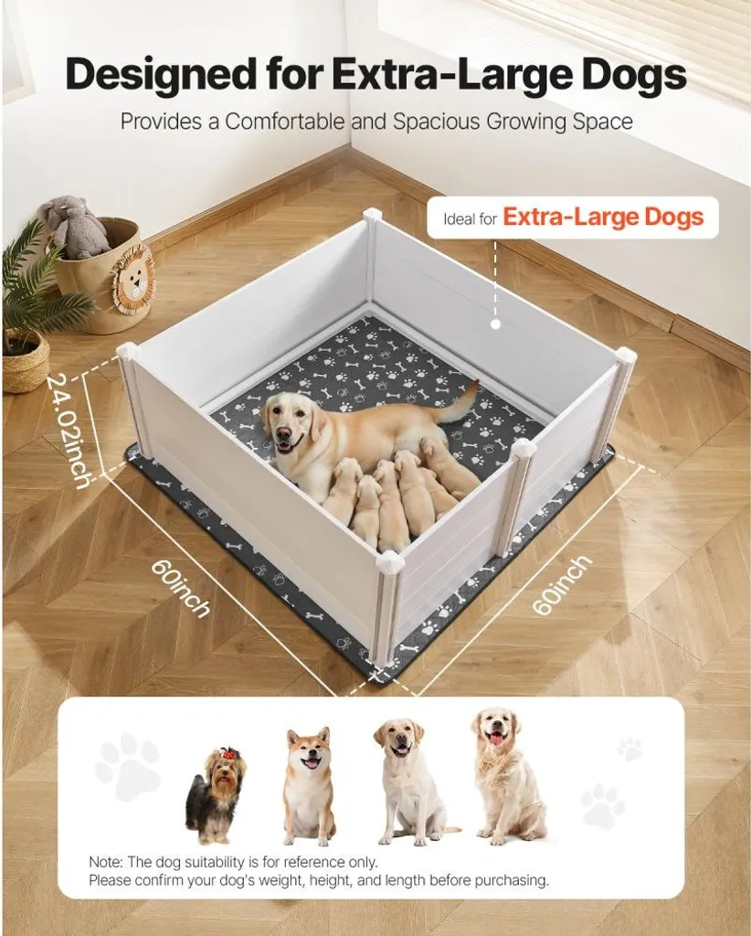 Parc à chiots modulable 152x152 cm - Enclos de maternité pour élevage - 2