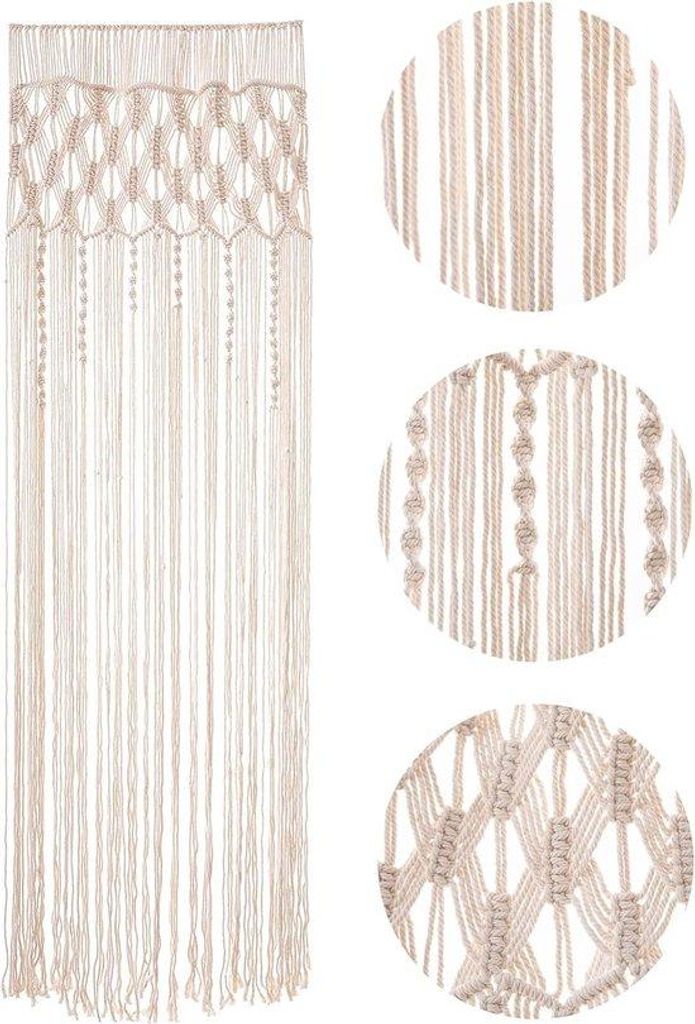 Handgewebtes Macramé-Vorhang, Boho-Stil, 74x203cm, Hintergrunddeko