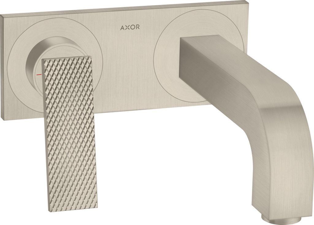 hansgrohe AXOR Citterio Waschtischmischer, Rautenschliff, Unterputz, Ausladung 220mm, unverschließbare Ablaufgarnitur, mit Platte, 39171820