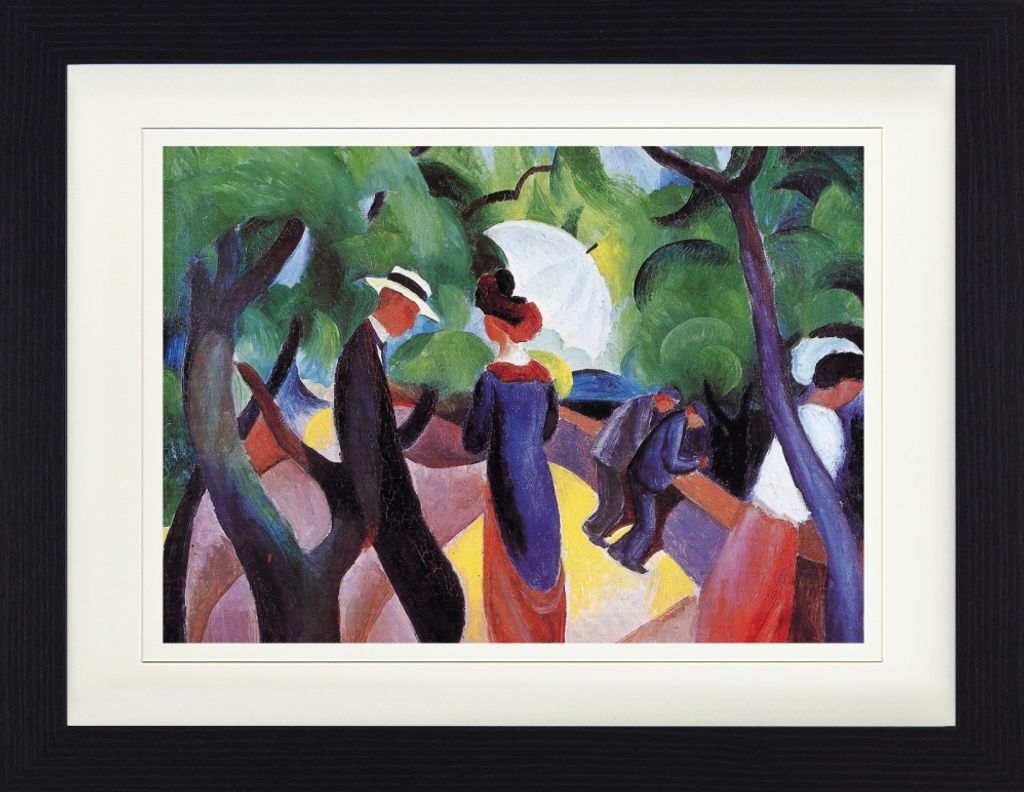 August Macke Gerahmtes Bild Mit Edlem Passepartout | Wand-Bilder | Im Bilderrahmen - Promenade, 1913 (30 x 40 cm)