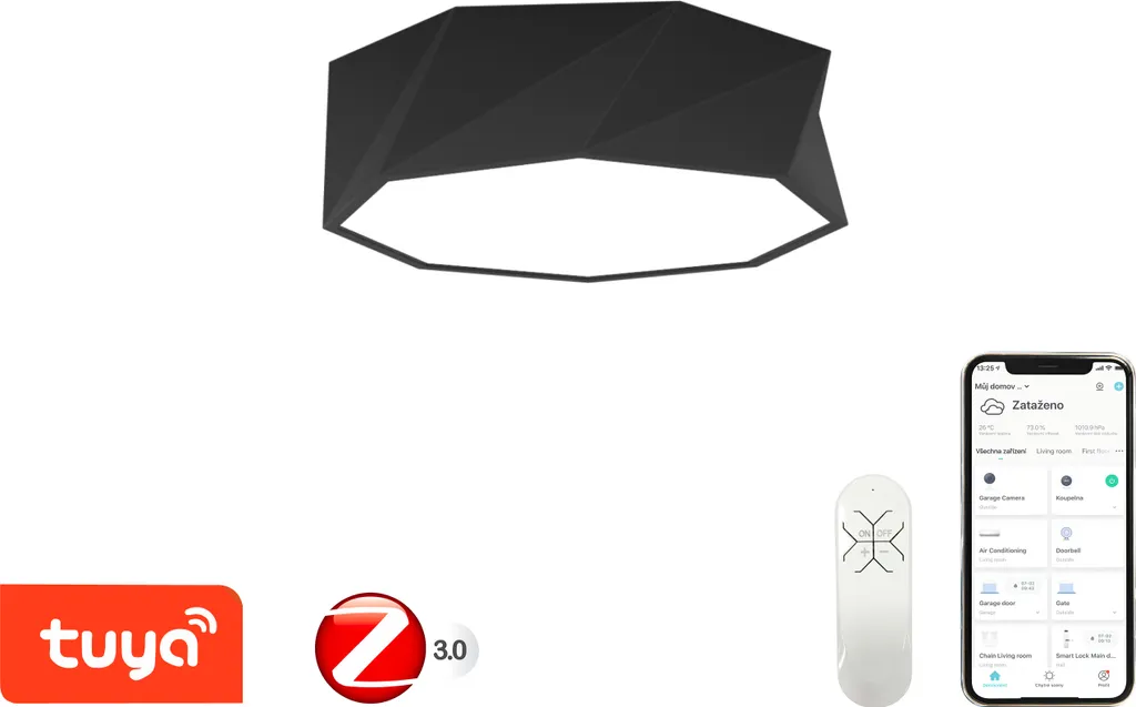 Immax NEO DIAMANTE Plafonnier Connecté 40cm 31W Noir Zigbee 3.0