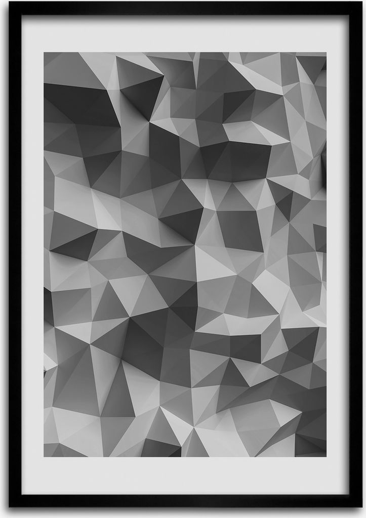 Bild - Bilderrahmen - Foto - 70 cm x 100 cm - MDF - Rahmen - Wandkunst - Abstraktion Dreiecke