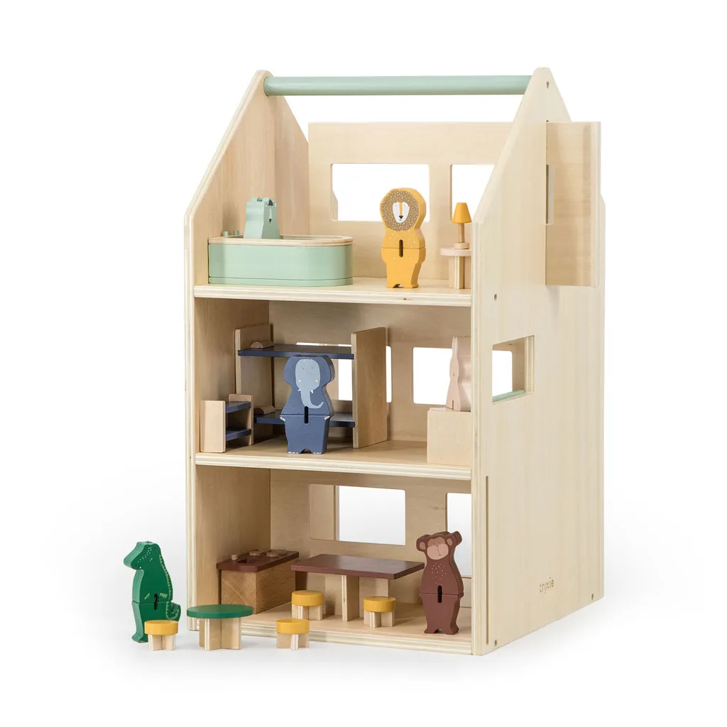 Maison de poupée en bois Trixie : jouet sain sans plastique ni toxines