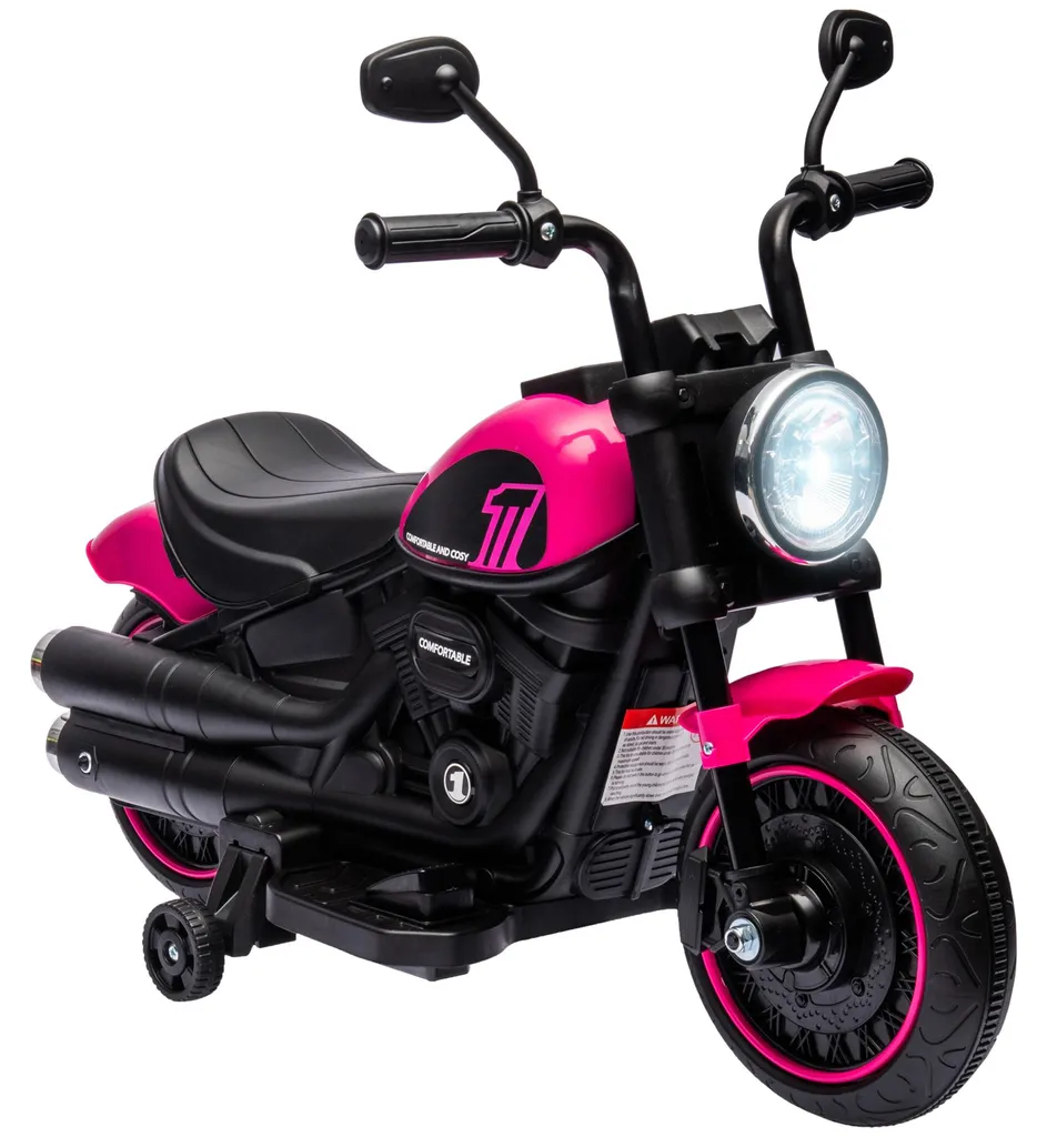 Jouet porteur moto électrique rose pour fille et garçon de 18 à 36 mois
