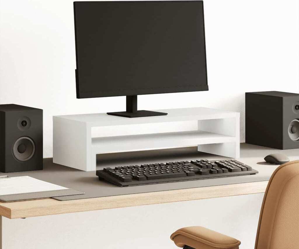 "im Angebot" Monitorständer Weiß 54x22x15 cm Holzwerkstoff - Monitorständer CC24057