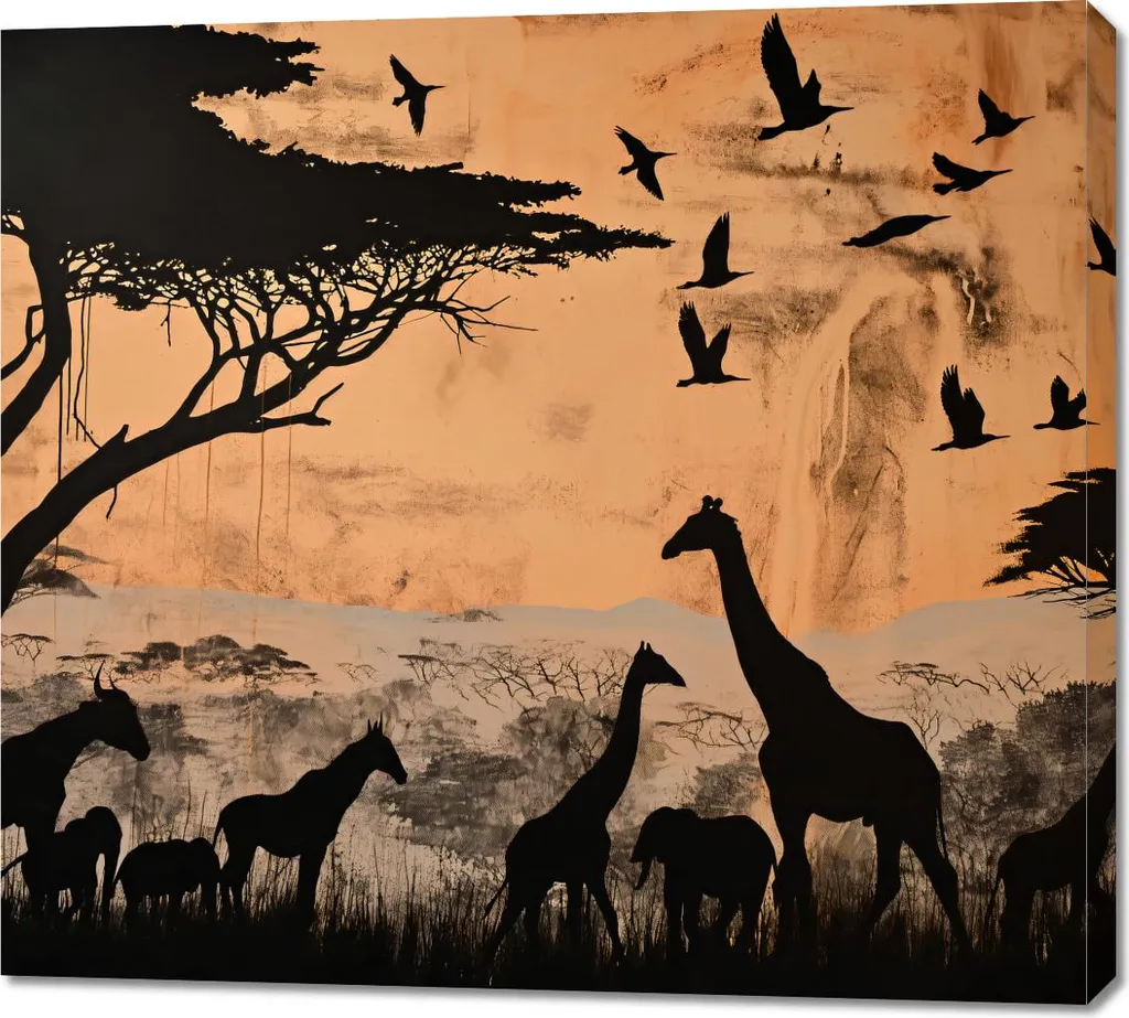 Stampa su Tela Savana 100x90 - Telaio Artigianale e Colori UV