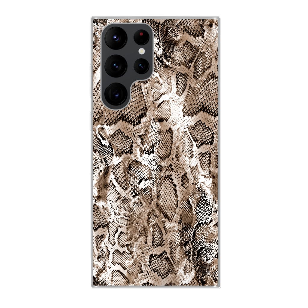 MuchoWow Handyhülle Schutzhülle Hülle für Samsung Galaxy S22 Ultra Tiermuster - Schlange - Haut Silikon Softcase Handy Hülle - Abbildung