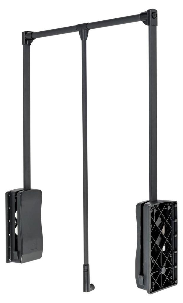 Stromabnehmer mit Öllift 645mm - 910mm | Kleiderlift mit Öldruckfeder für Schrankbreite | grau | 100% Stahl