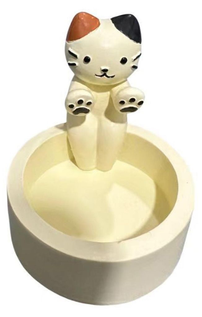 Lustiger Kerzenhalter mit Katzenmotiv, wärmende Pfoten, niedlicher Teelichthalter aus Kunstharz in Kätzchenform, Tischdekoration für Katzenliebh...