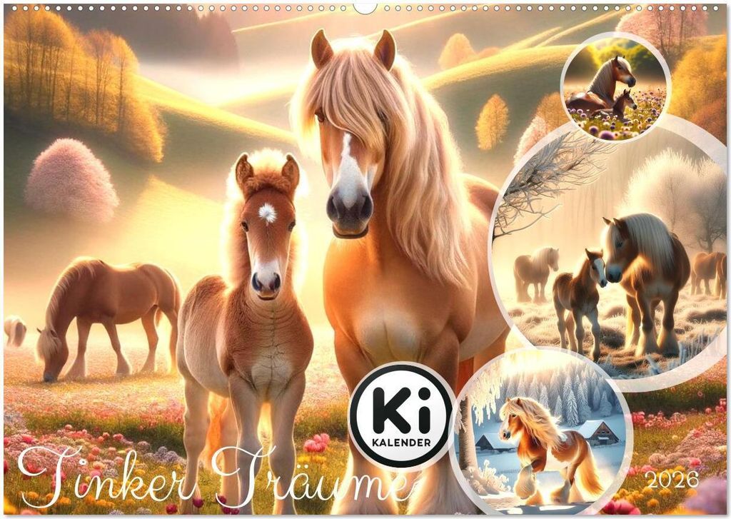 Tinker Träume - Ein Jahr auf zauberhaften Weiden (Wandkalender 2026 DIN A2 quer), CALVENDO Monatskalender