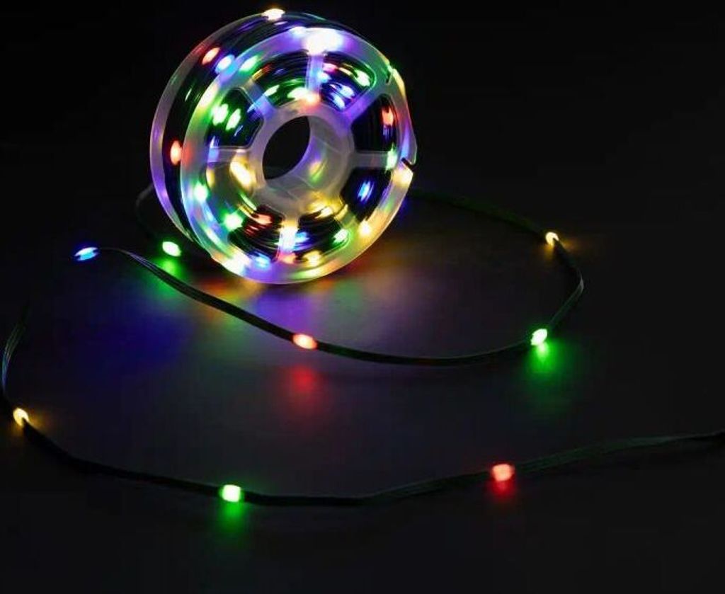 24x Micro-Lichterkette 200 LED farbig Gesamtlänge 22,9m auf Rolle 8h Timer 8 Lichtmodi Innen/Außen