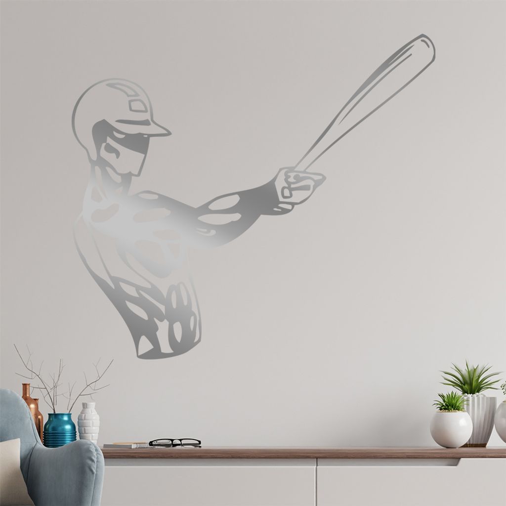 Baseball Spieler Wandtattoo in 6 Größen - Wandaufkleber Wall Sticker - Dekoration, Küche, Wohnzimmer, Schlafzimmer, Badezimmer