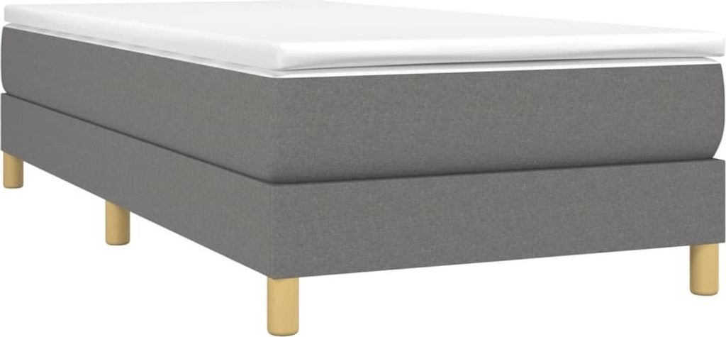 vidaXL Sommier boxspring gris foncé 90x200 cm Tissu Image du produit 