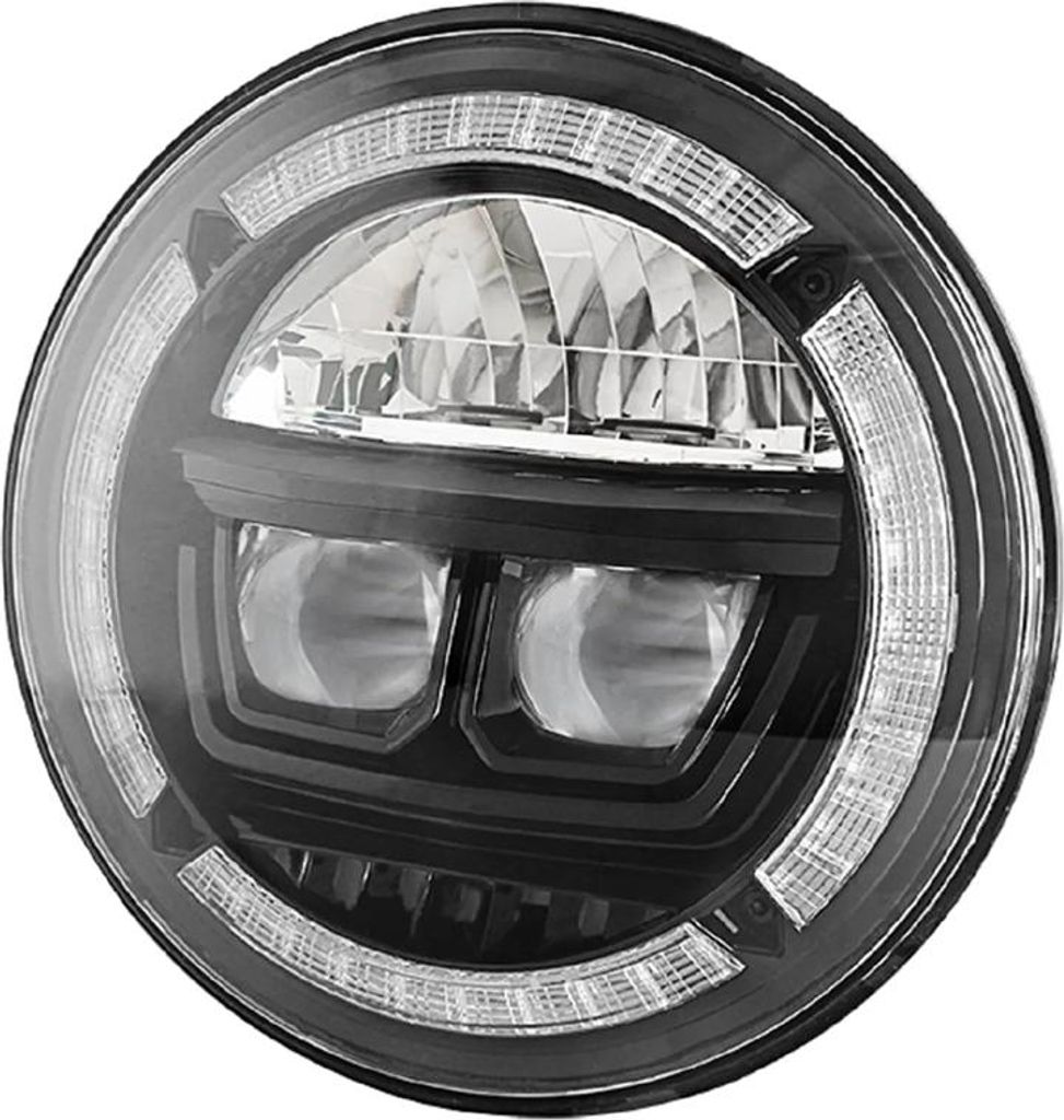 LED Scheinwerfer 7 Zoll E-Prüfzeichen schwarz Bi-LED Jeep JK 07-18