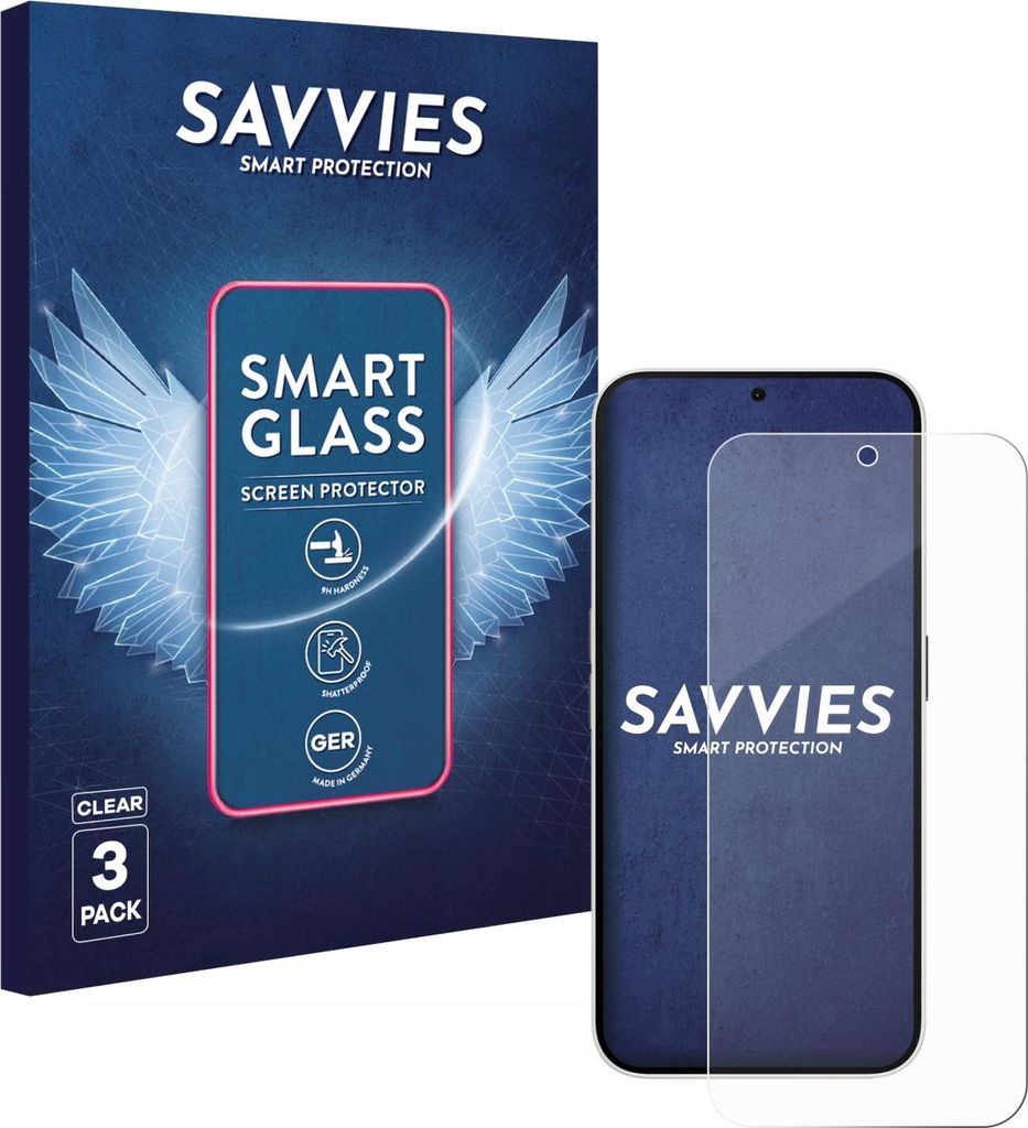 3x Savvies Schutzglas Folie für Nothing Phone (2a) 9H Panzer Schutzfolie Glas Displayschutz klar transparent