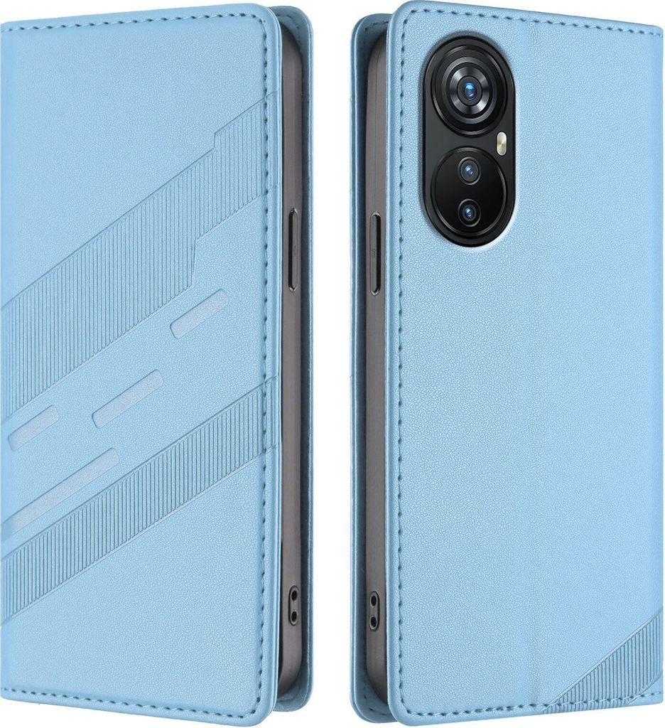 Hülle für Blackview A200 Pro, Kunstleder Brieftaschen Handyhülle mit Kartenfach und Standfunktion Hellblau