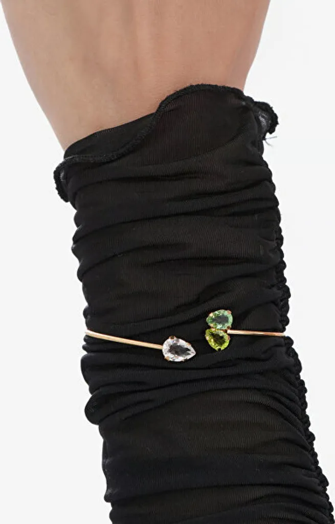 Bracelet massif plaqué or avec cristaux Bay A4894-24DP luxueux