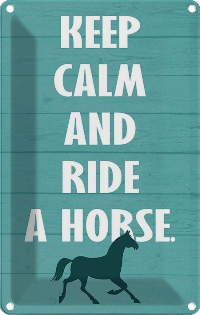 vianmo Blechschild 18x12 cm keep calm and ride a horse Pferd Yoga