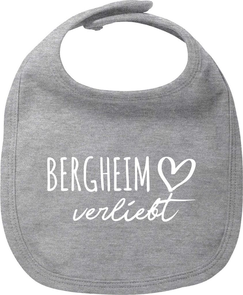 Huuraa Baby Lätzchen Bergheim verliebt Heather Grey Klettverschluss Baumwolle Latz Geschenkidee