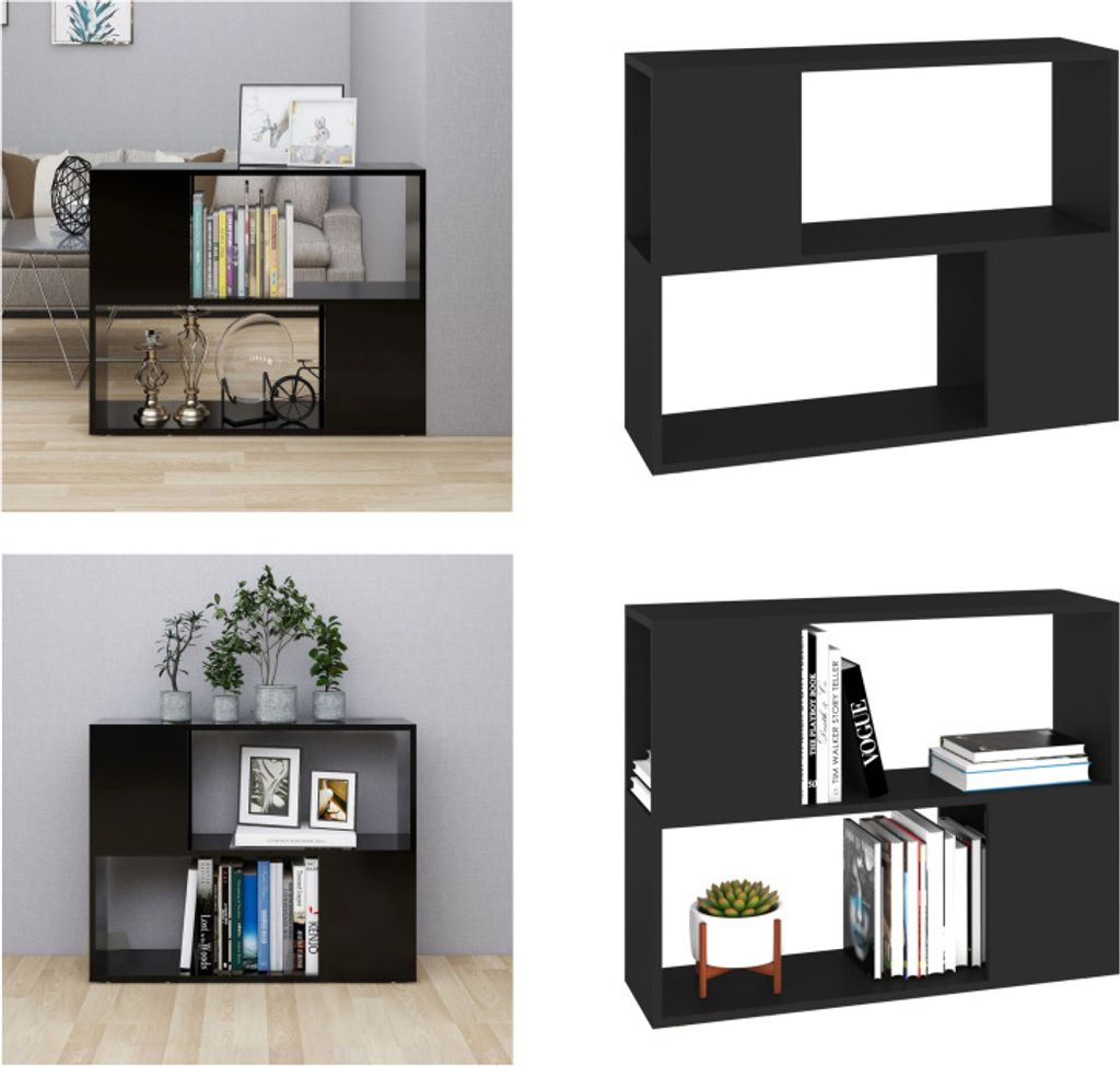 vidaXL TV Schrank Schwarz 80x24x63 cm Holzwerkstoff - TV-Schrank - TV-Schränke - Fernsehmöbel - TV Möbel